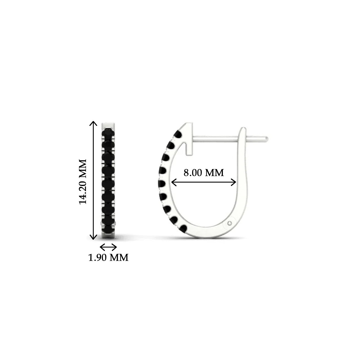 Round Cut 0.25 Ct Diamond Hoop Earrings