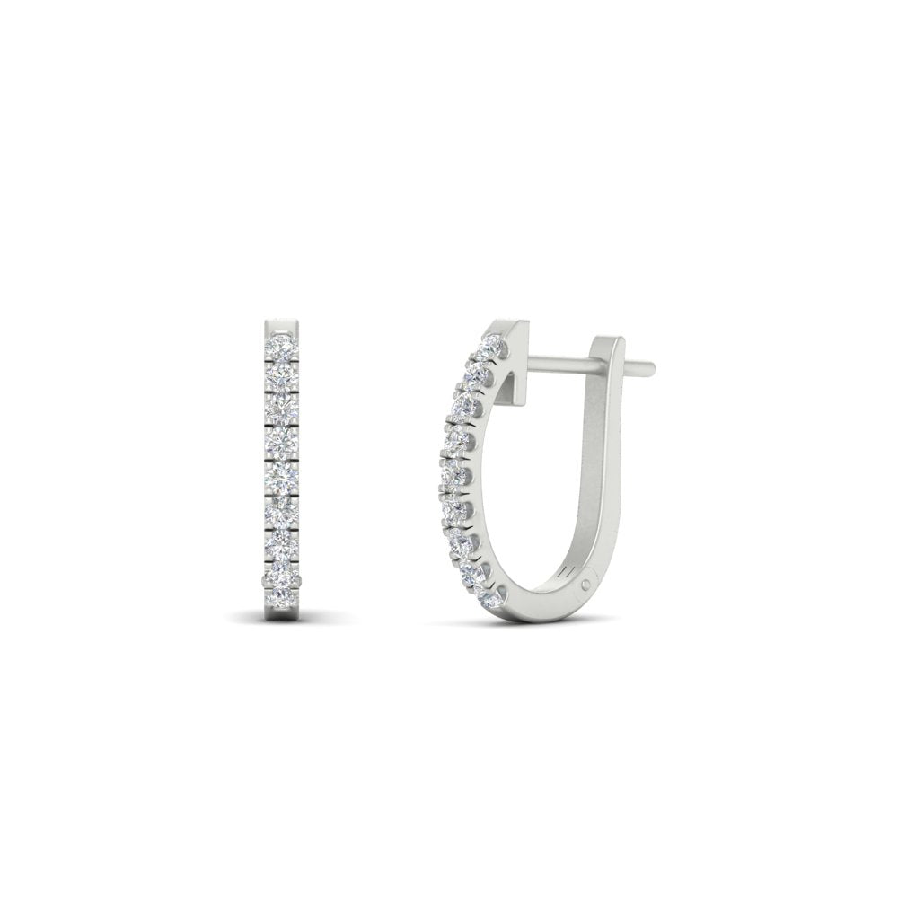 Round Cut 0.25 Ct Diamond Hoop Earrings