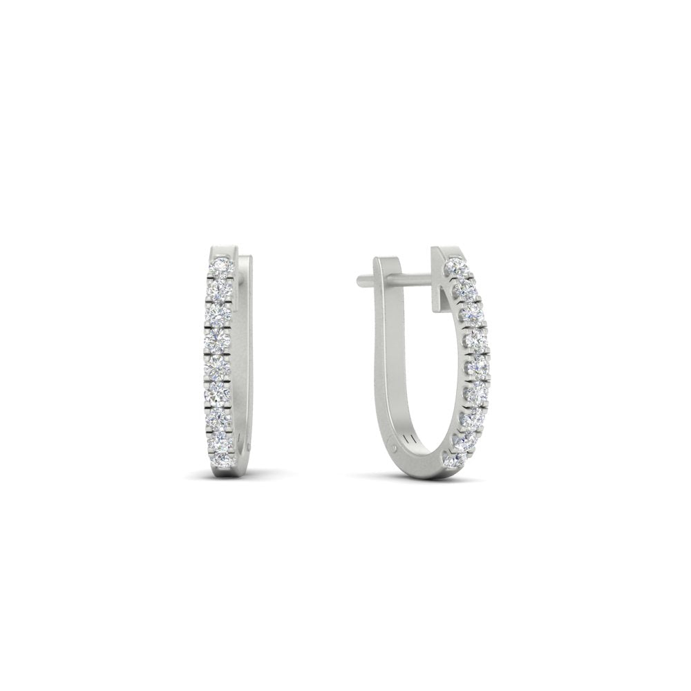 Round Cut 0.25 Ct Diamond Hoop Earrings