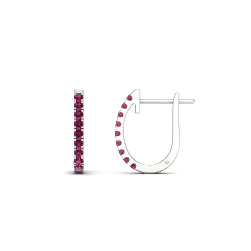Round Cut 0.25 Ct Diamond Hoop Earrings