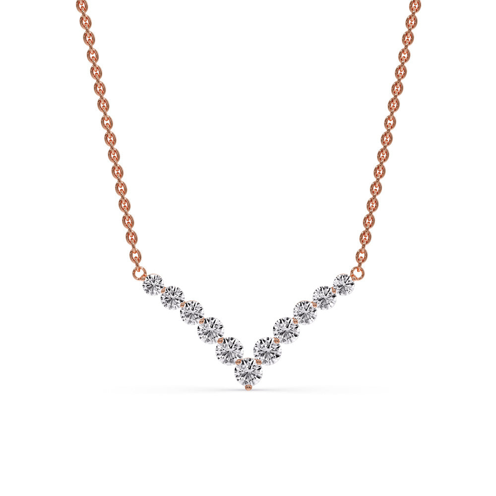 Round Graduated V-Necklace