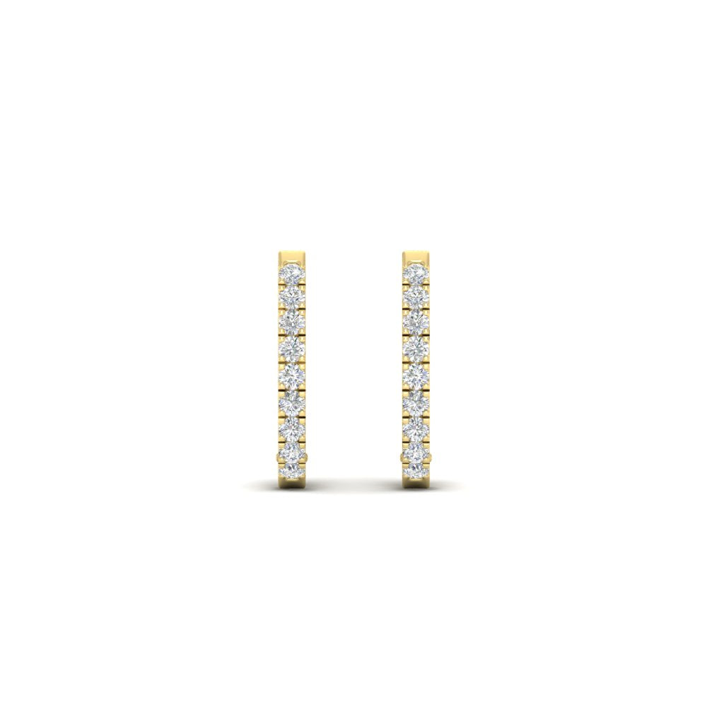 Round Cut 0.25 Ct Diamond Hoop Earrings