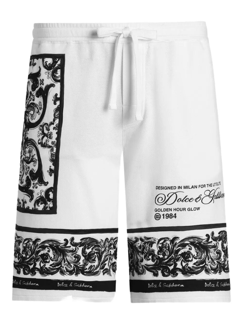 Dolce & Gabbana Men Majolica-Print Double Piqué Bermuda Shorts