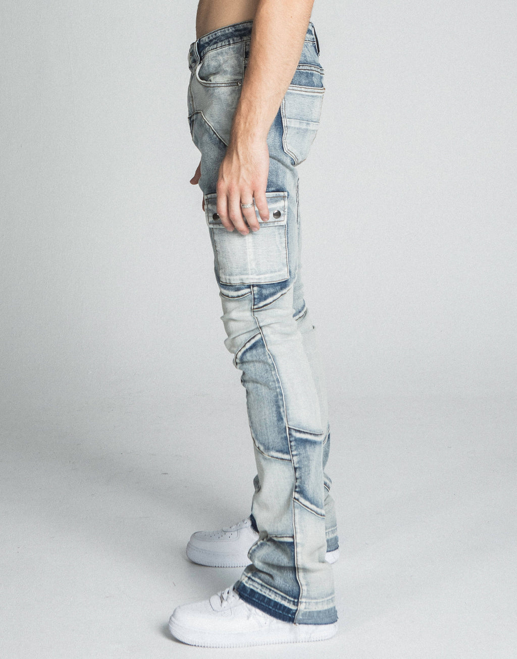 AJ40SK COLOR BLOCK STACKED JEANS