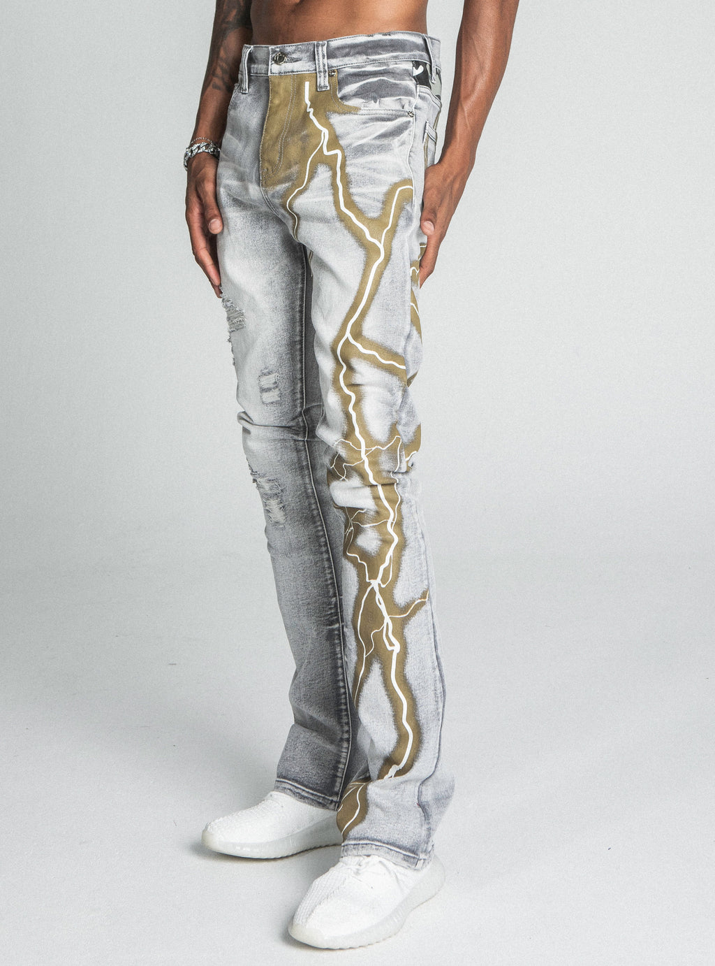 AJ24SK LIGHTNING STACKED JEANS