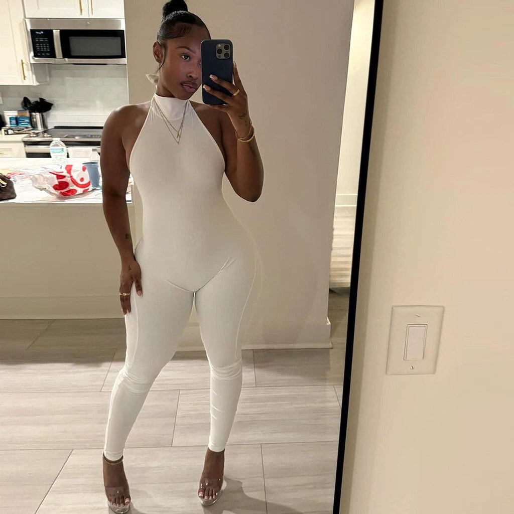 Backless Halter Tie Jumpsuit