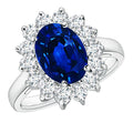 Princess Diana Inspired Sapphire and Diamond Halo Ring