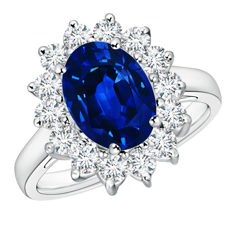 Princess Diana Inspired Sapphire and Diamond Halo Ring