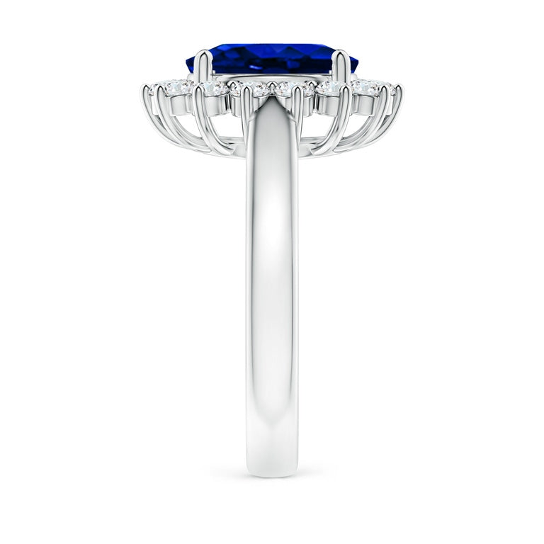 Princess Diana Inspired Sapphire and Diamond Halo Ring