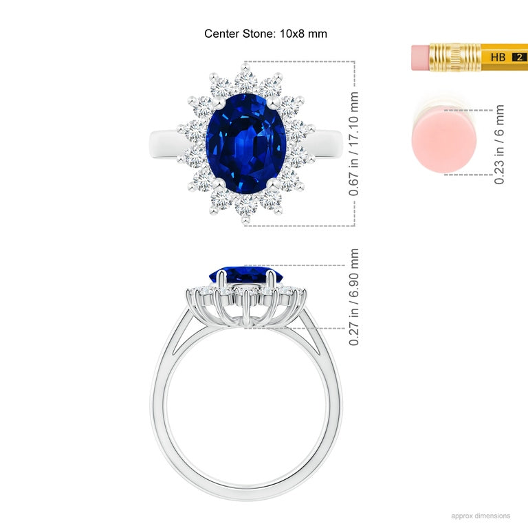 Princess Diana Inspired Sapphire and Diamond Halo Ring