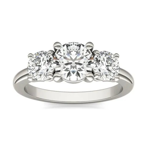 Three-Stone Round Diamond Engagement Ring