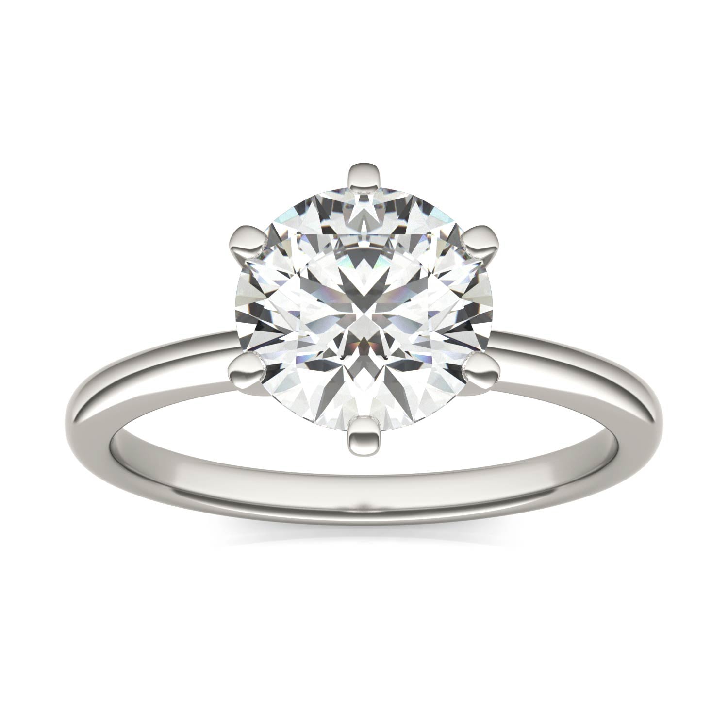 Round Diamond Six Prong Solitaire Engagement Ring