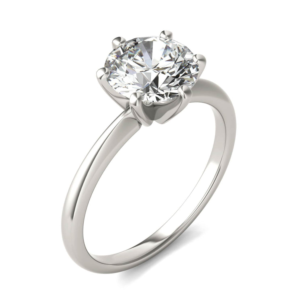 Round Diamond Six Prong Solitaire Engagement Ring