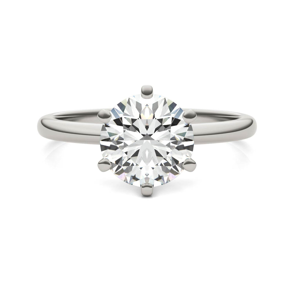 Round Diamond Six Prong Solitaire Engagement Ring