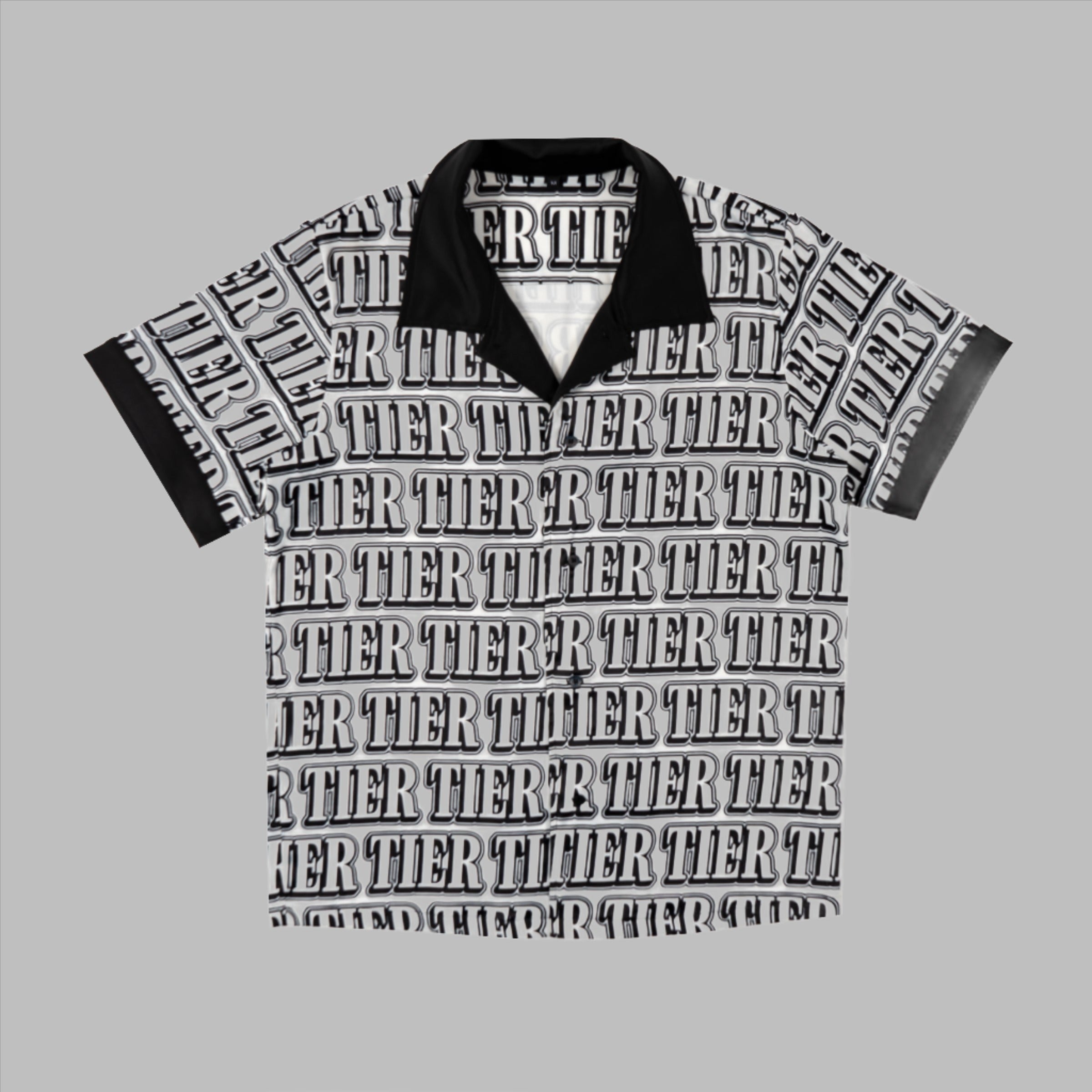 TIER Silk Monogram Button Up