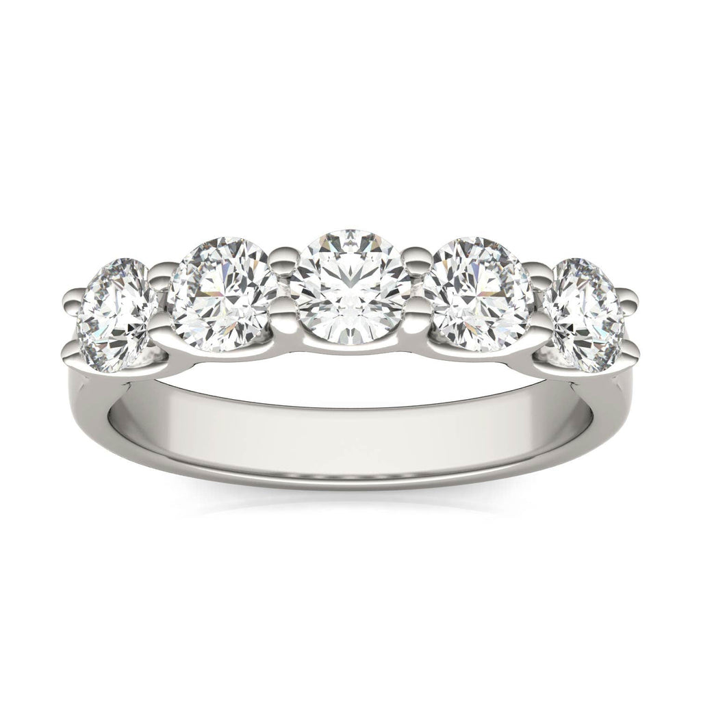 Round Diamond Five Stone Anniversary Band
