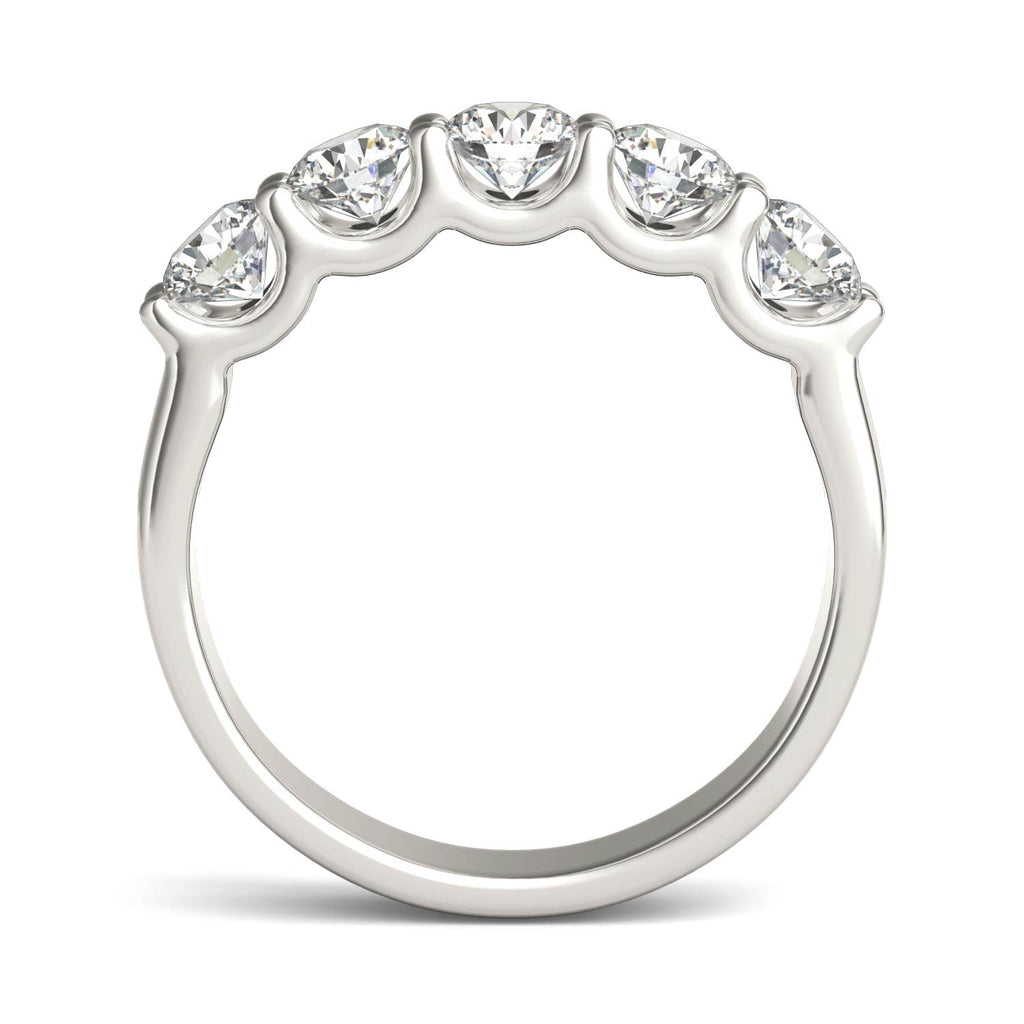 Round Diamond Five Stone Anniversary Band