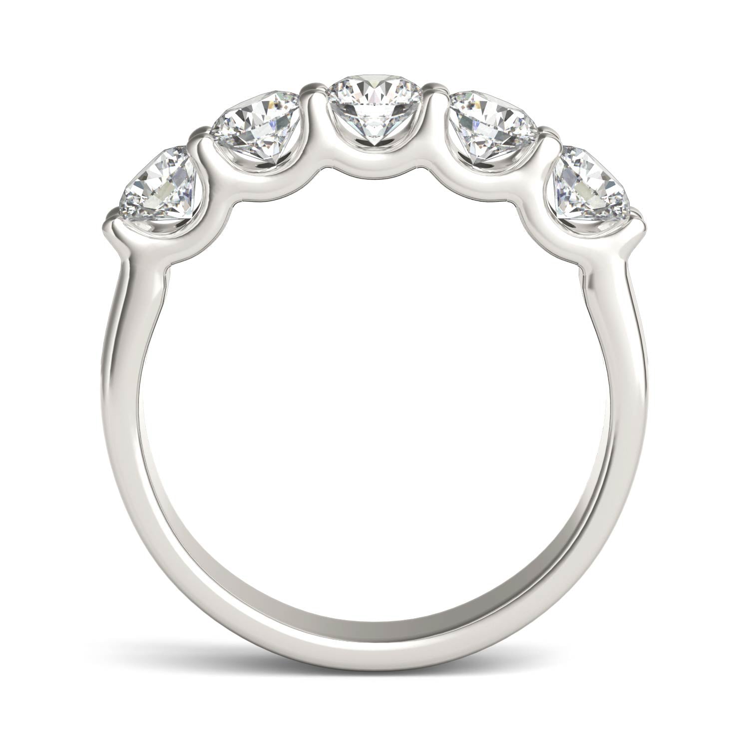 Round Diamond Five Stone Anniversary Band