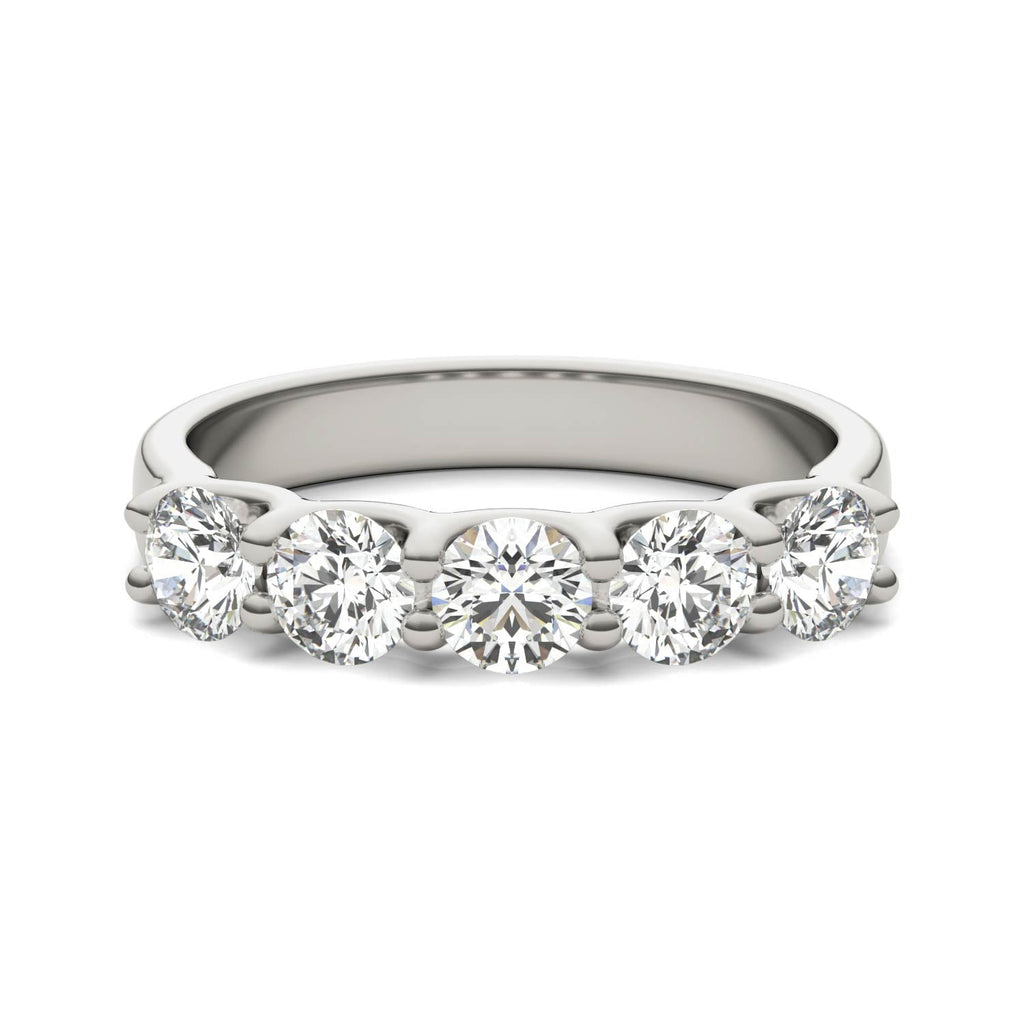 Round Diamond Five Stone Anniversary Band