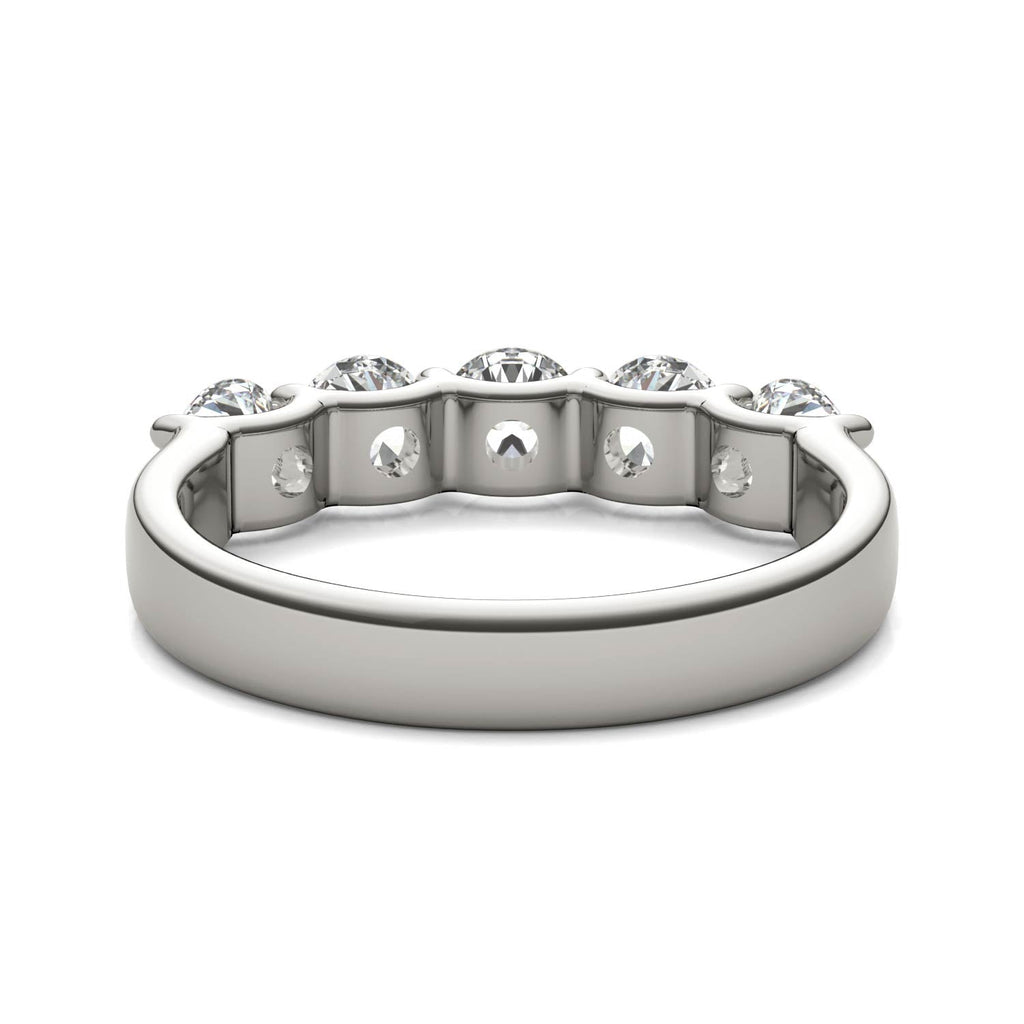 Round Diamond Five Stone Anniversary Band