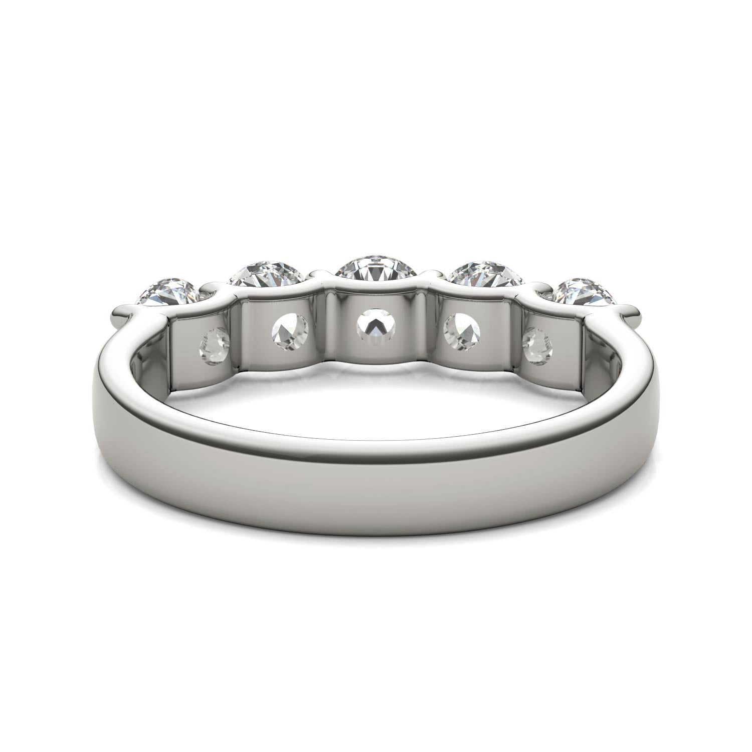 Round Diamond Five Stone Anniversary Band