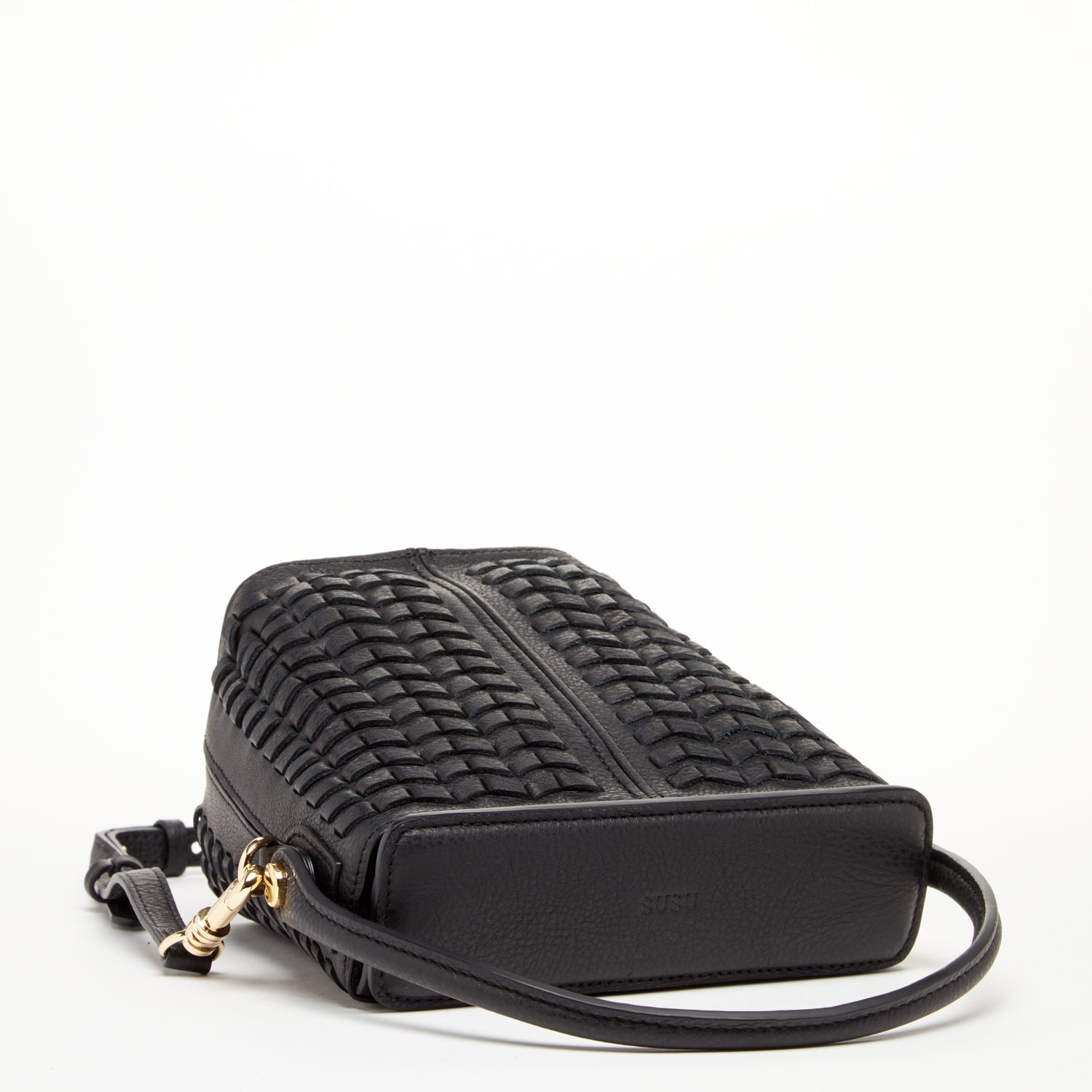 Leather Bucket Quilted Black Purse