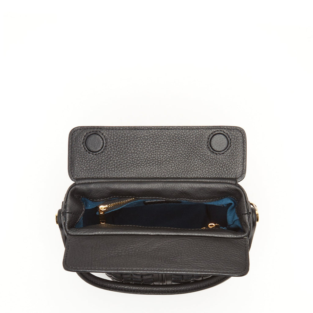 Leather Bucket Quilted Black Purse