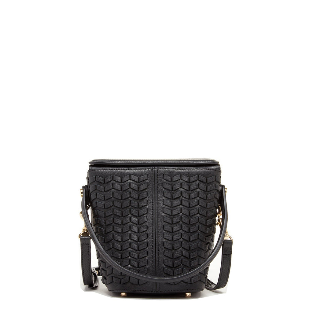 Leather Bucket Quilted Black Purse
