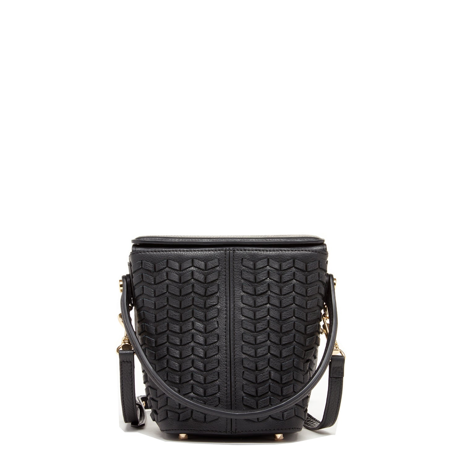 Leather Bucket Quilted Black Purse