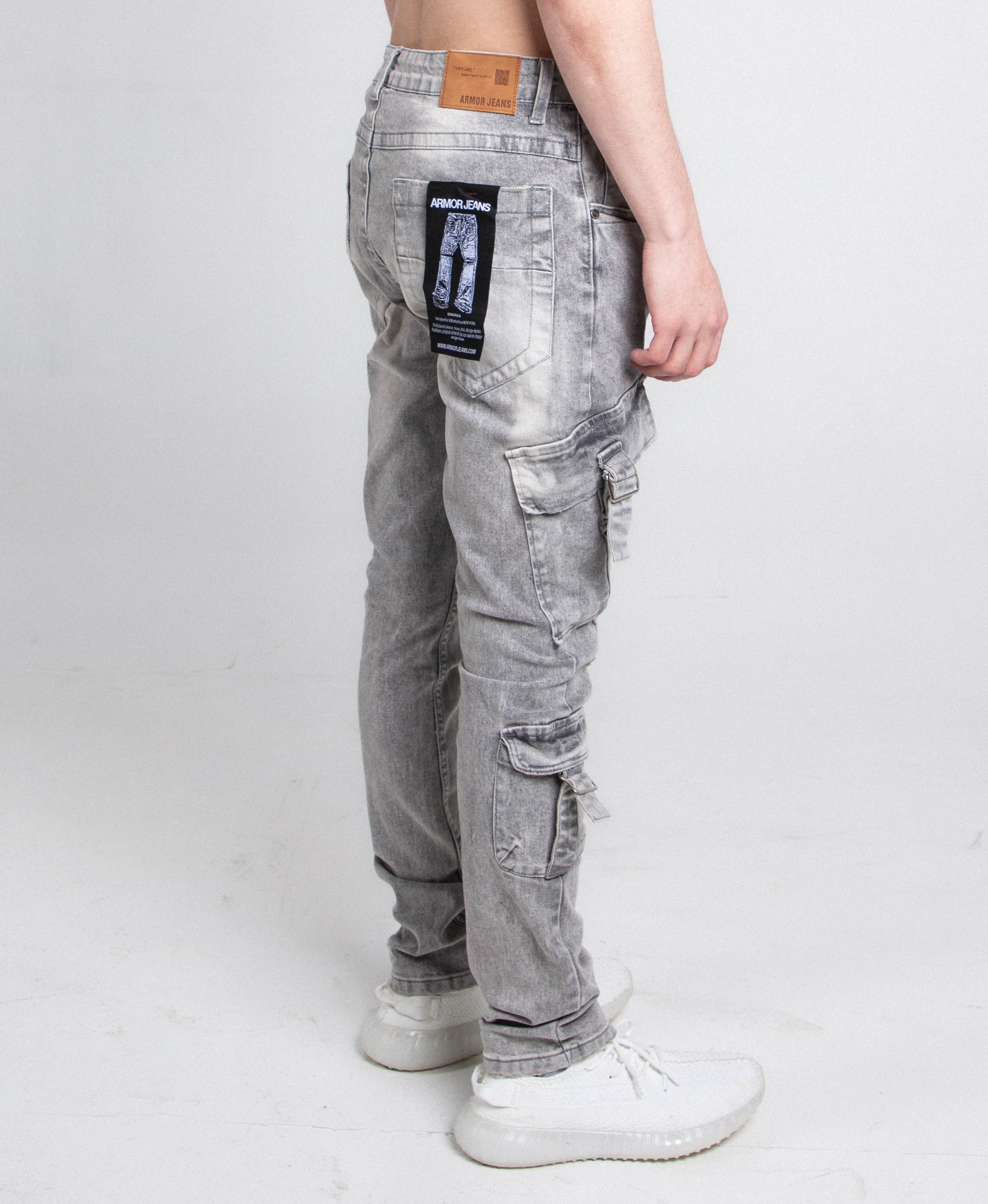 A408 CARGO POCKETS GREY SKINNY