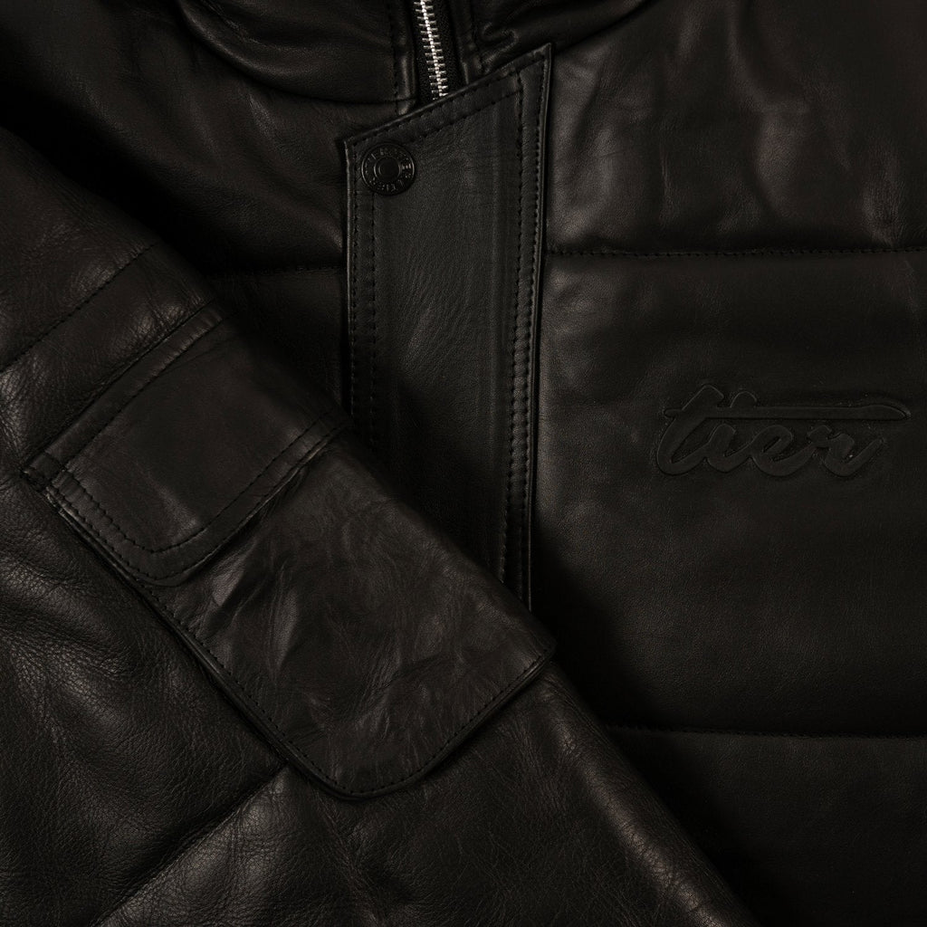 LEATHER PUFFER JACKET