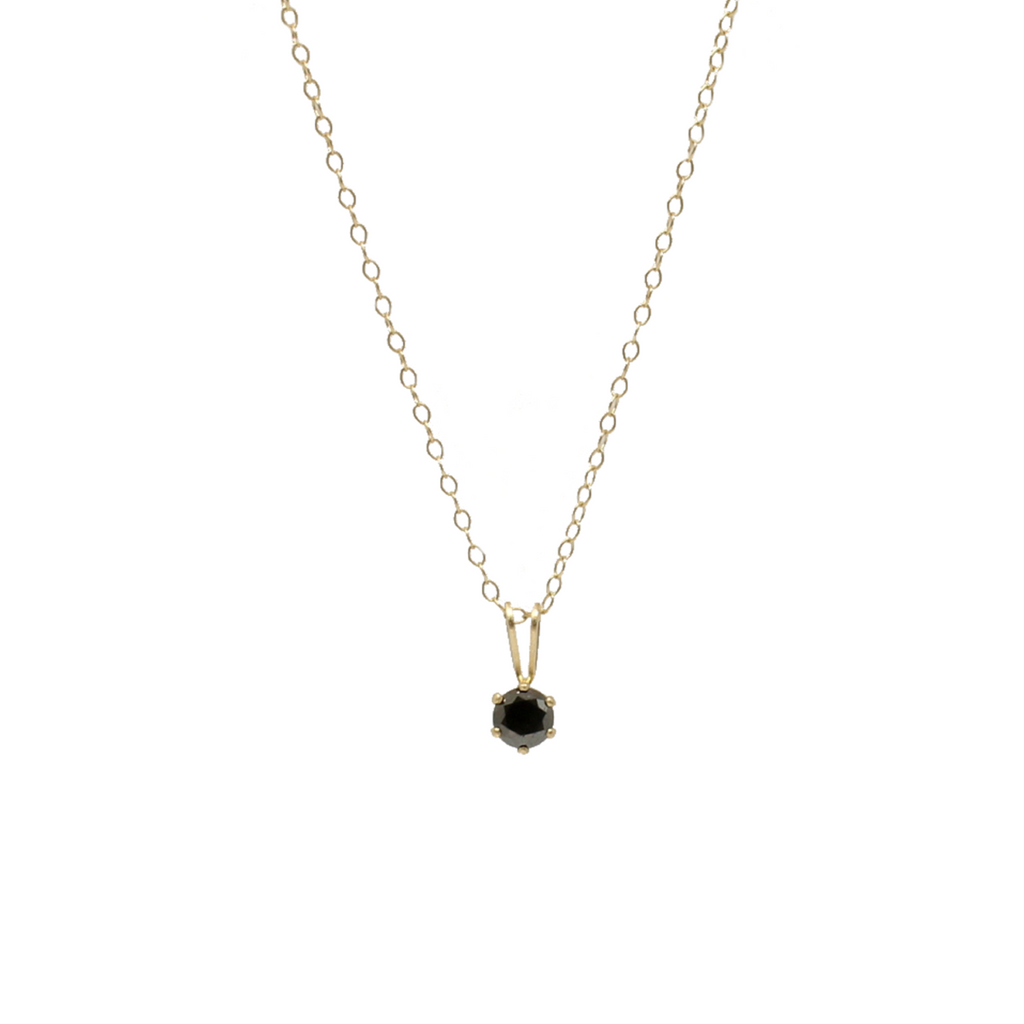 Black Diamond Solitaire Necklace