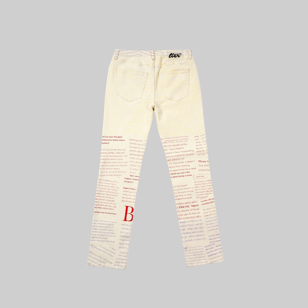CREAM ARTICLE DENIM PANT