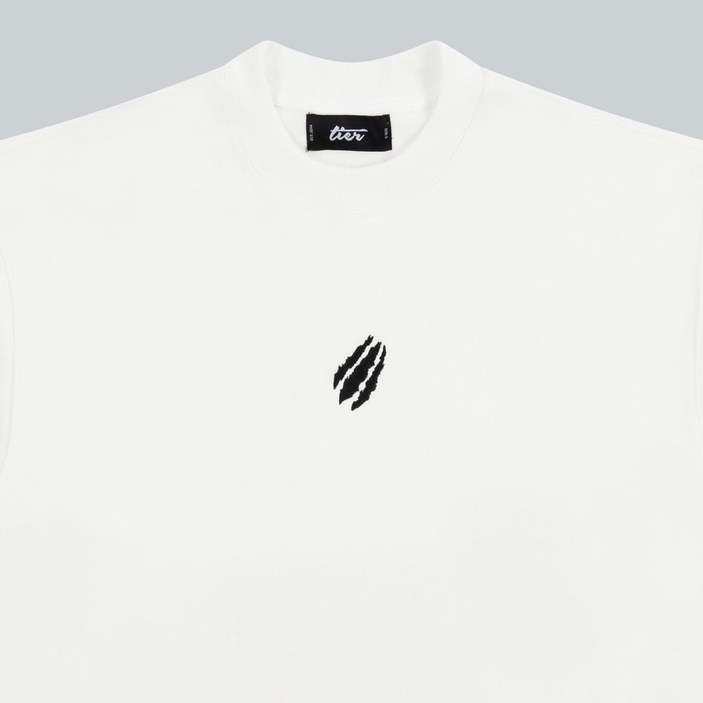 WHITE RIP LOGO CREWNECK