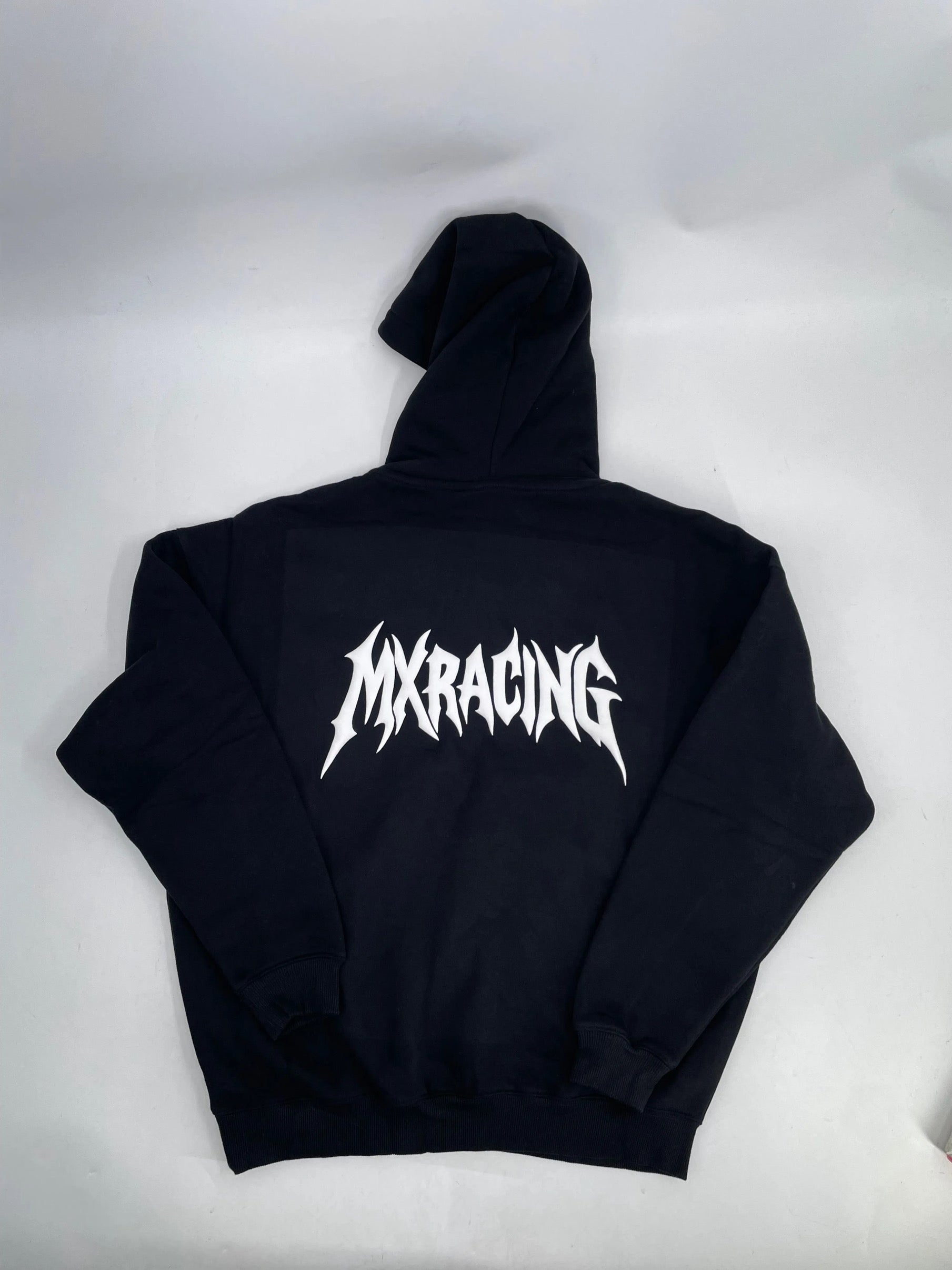 Mxracing puff print hoodie - black (adult size) 100% cotton