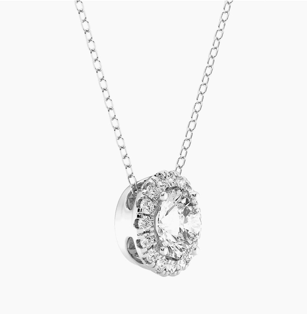 Diamond Halo Pendant Necklace