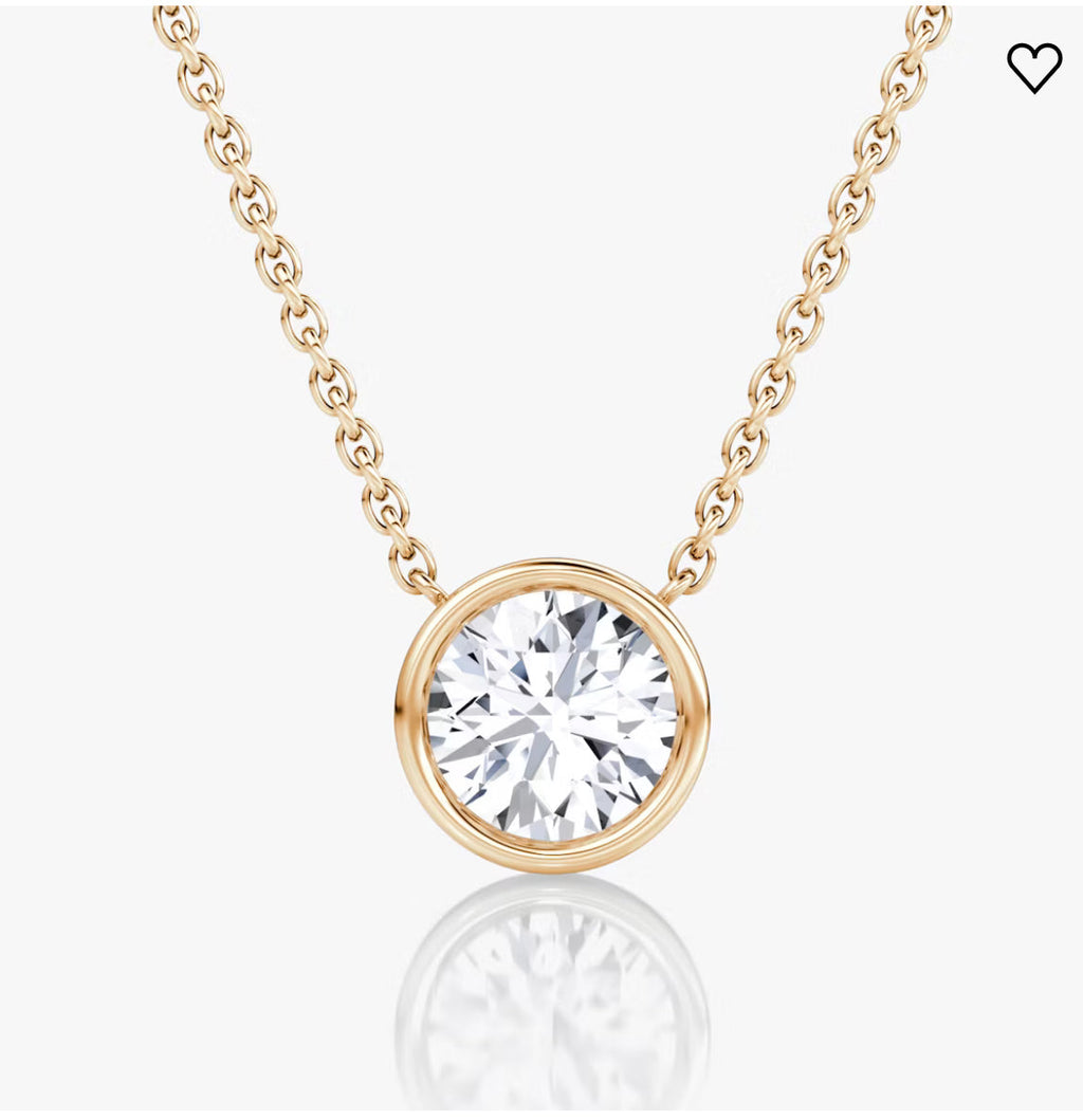 Bezel Set Round Diamond Pendant