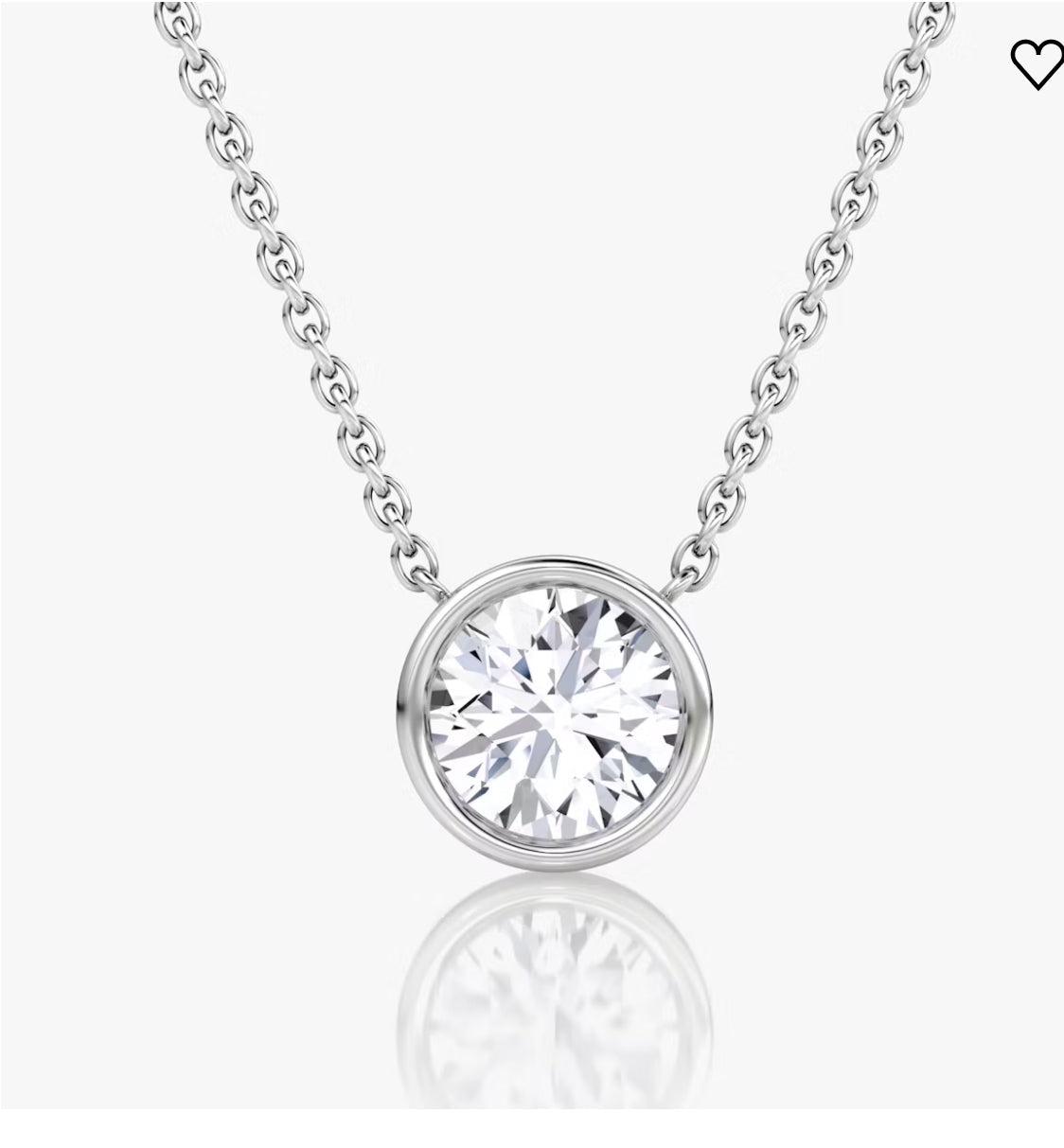 Bezel Set Round Diamond Pendant