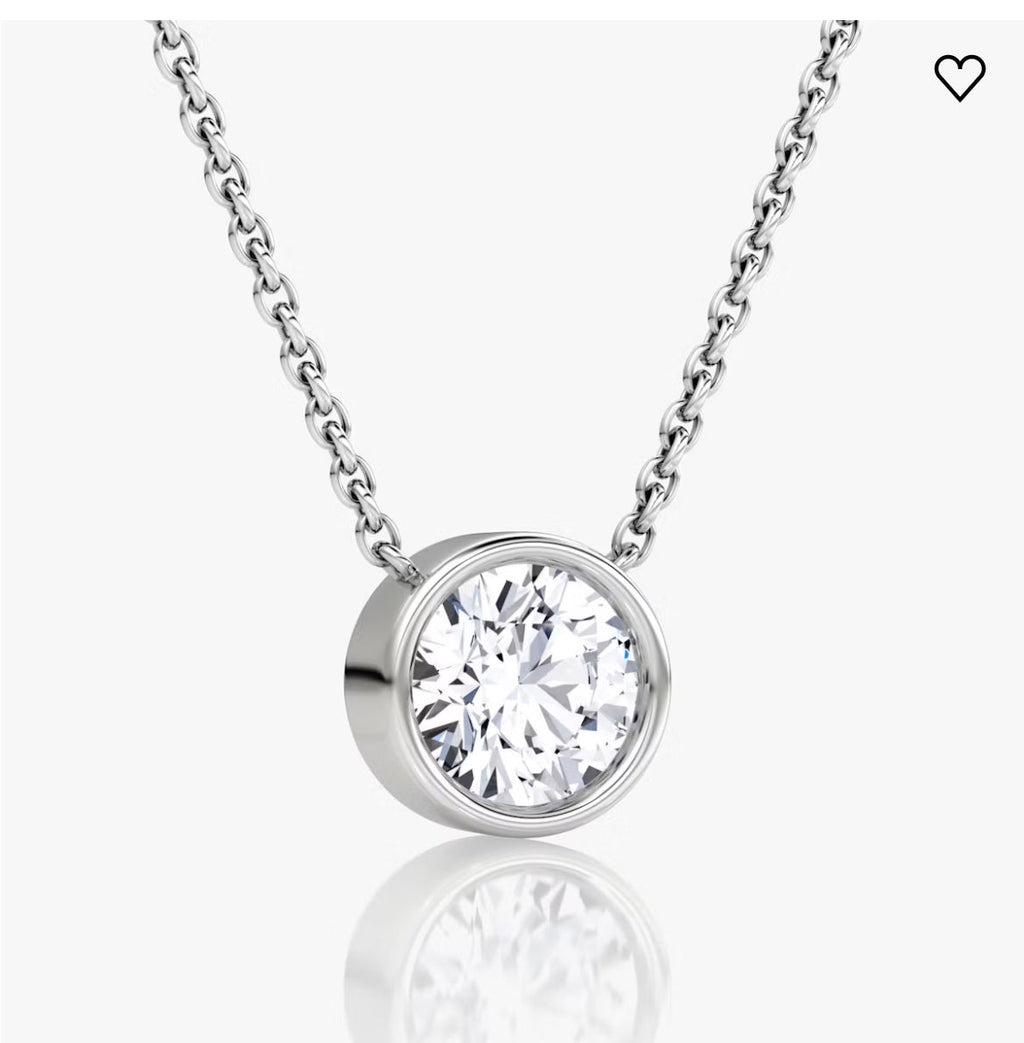 Bezel Set Round Diamond Pendant
