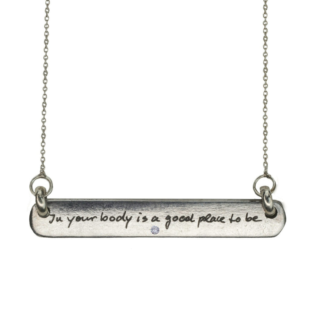 DIAMOND BAR TAG NECKLACE