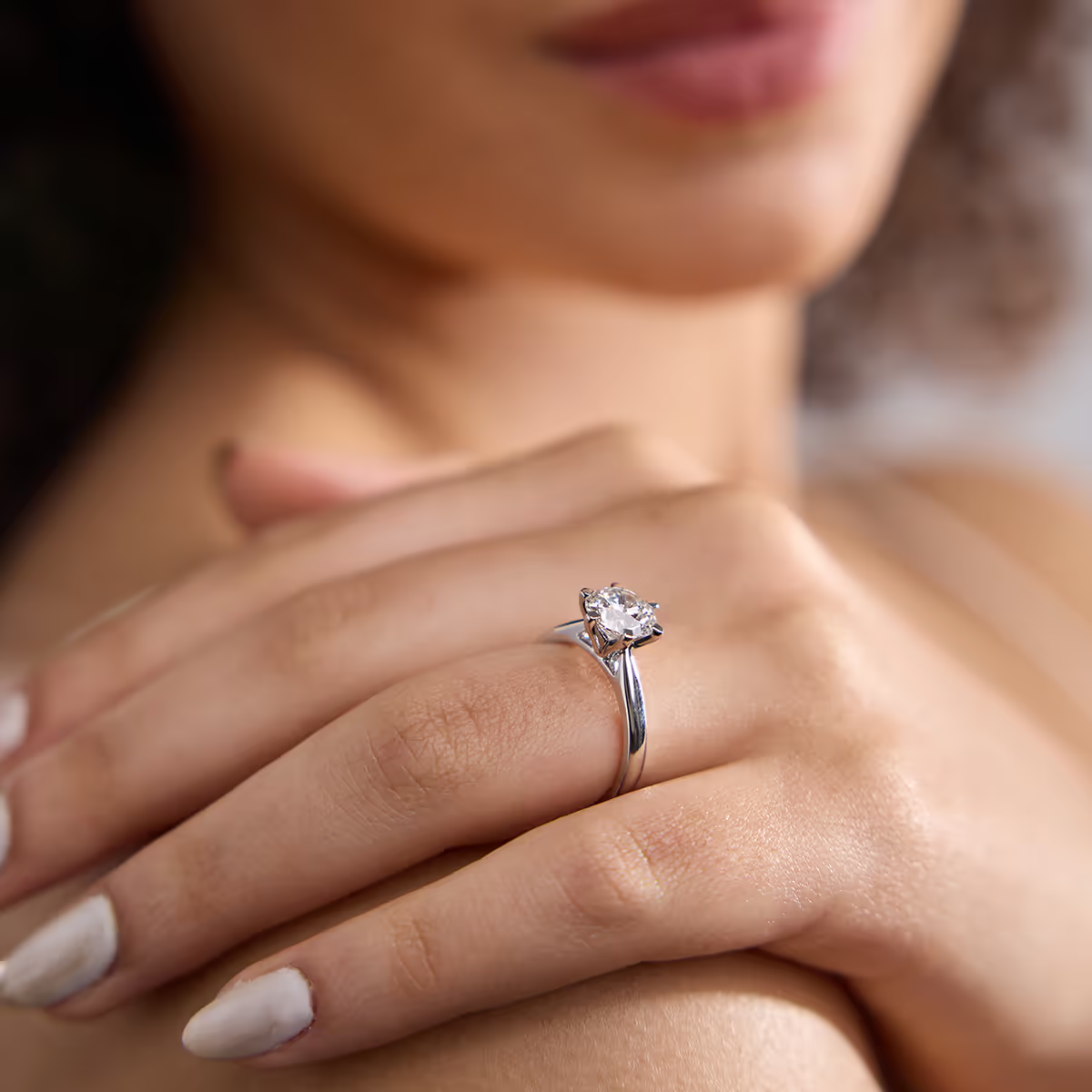 Round Diamond Six Prong Solitaire Engagement Ring