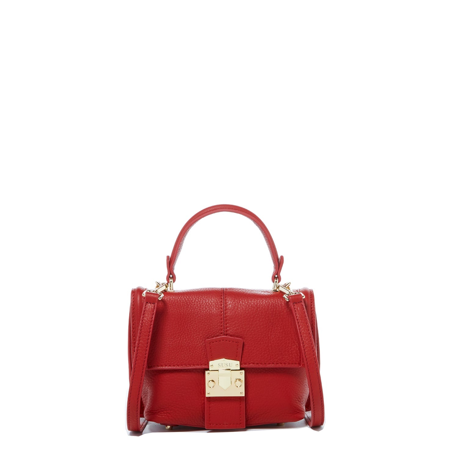 Red Leather Backpack Purse Convertible Crossbody Bag