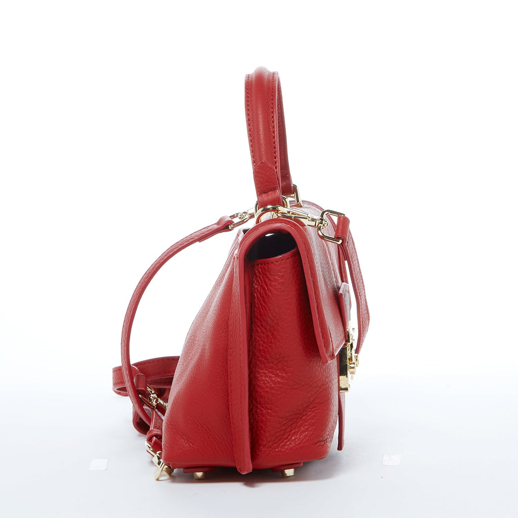 Red Leather Backpack Purse Convertible Crossbody Bag
