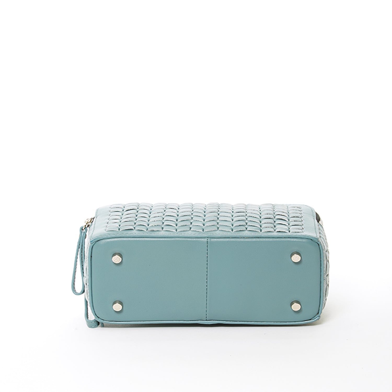 Woven Leather Crossbody Bag Blue Purse Women's Handbag