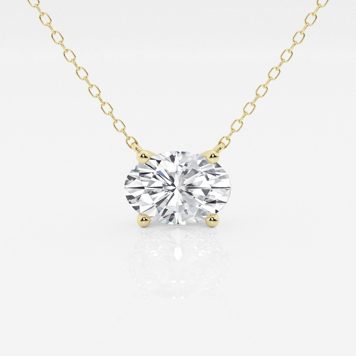 Oval Diamond Solitaire Pendant