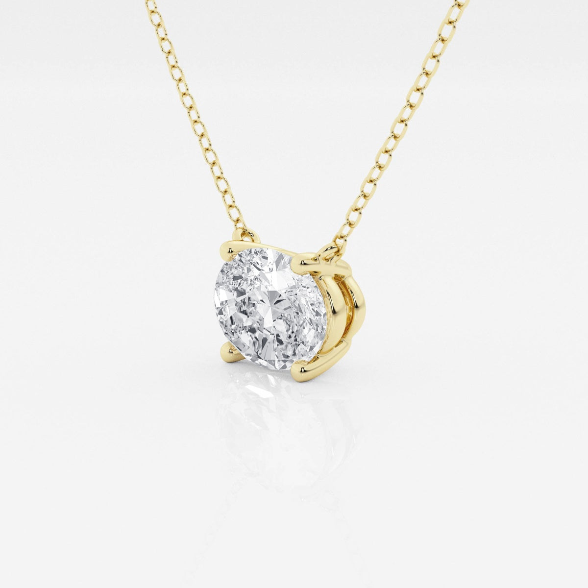 Oval Diamond Solitaire Pendant