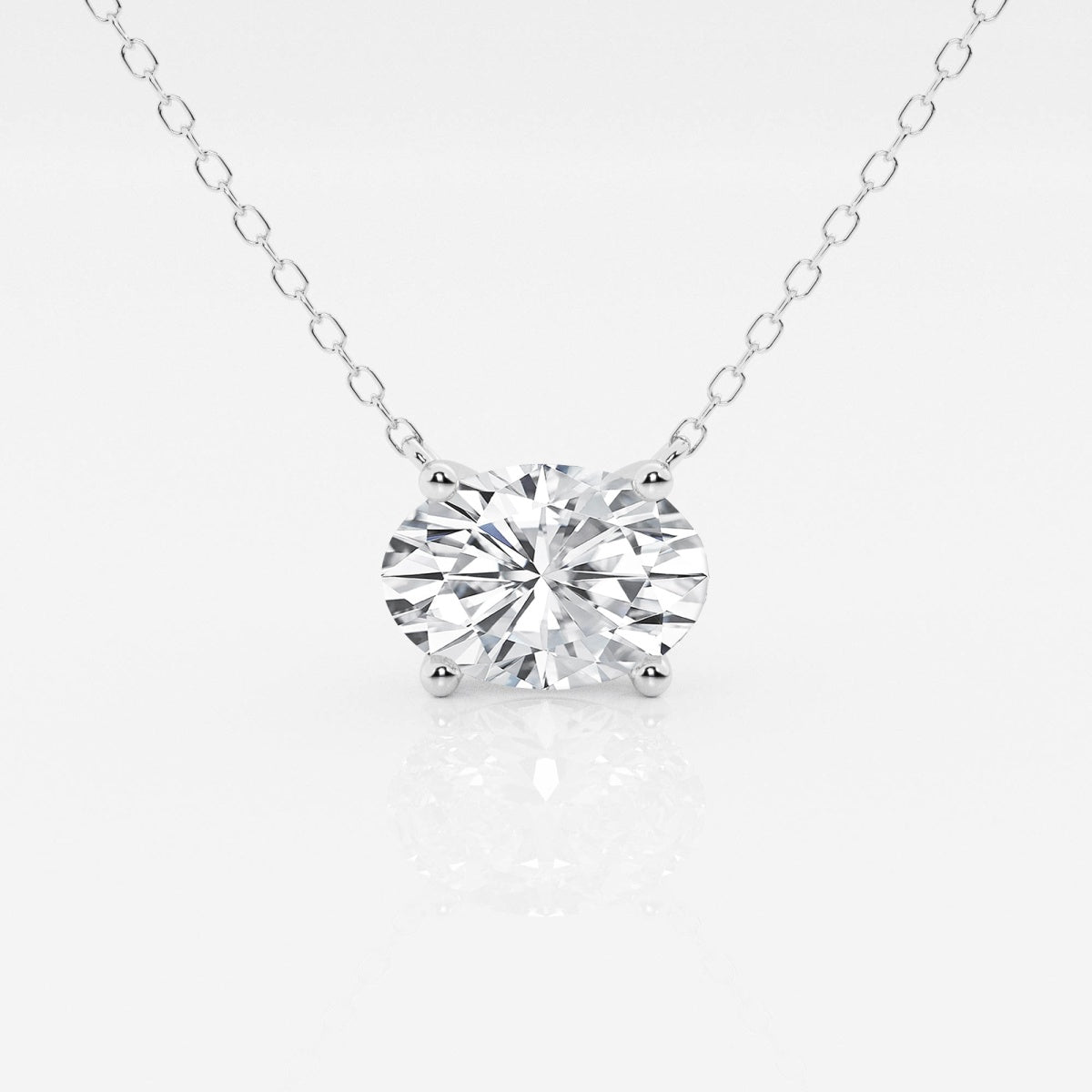 Oval Diamond Solitaire Pendant