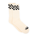 Checkered Peace Crew Sock - Eggshell