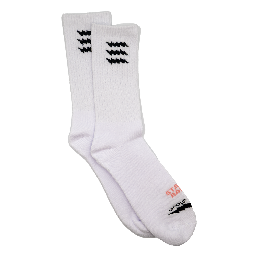 Stay Rad Crew Sock - White