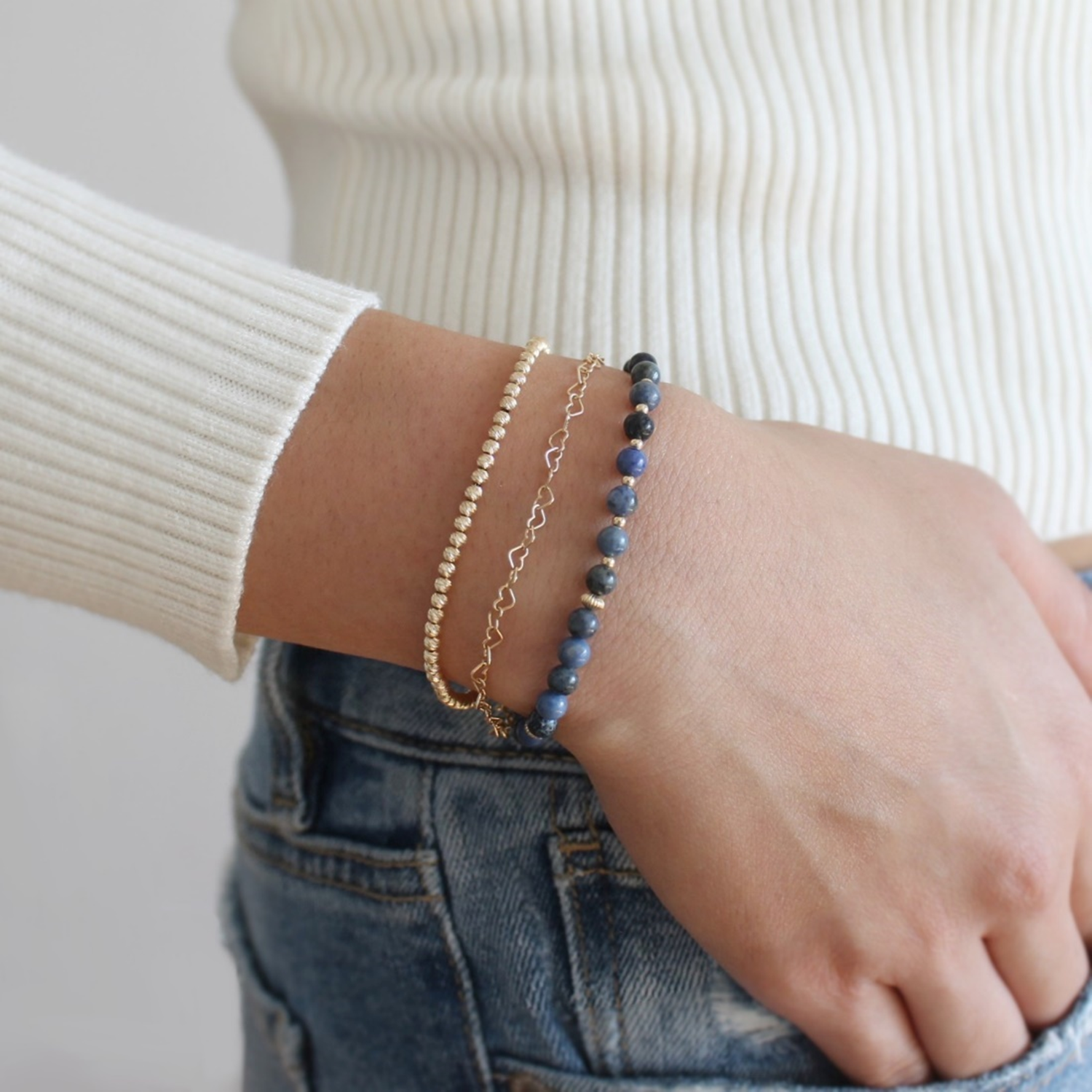 Diamond Cut Beaded Sparkle Bracelet